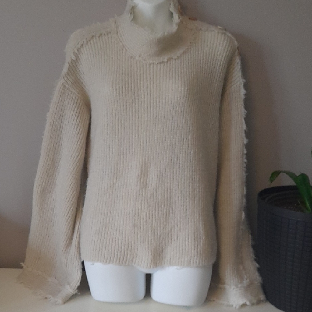 Elegant Beige Turtleneck Sweater